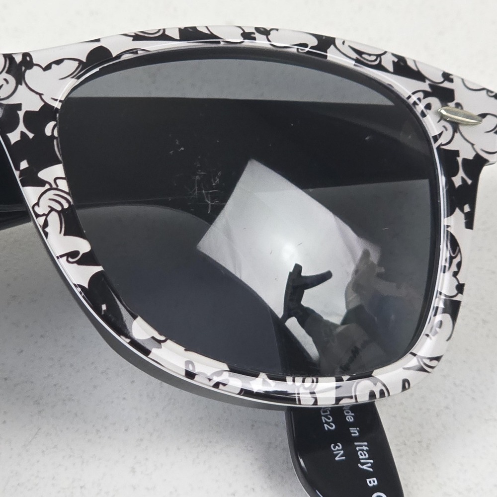 Ray-Ban RB2140 Wayfarer Sunglasses Mens Black Gray Disney Made Italy 1130/71 - Picture 15 of 16